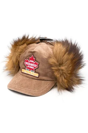 Boardmans waxed coated trapper hat with faux fur in green