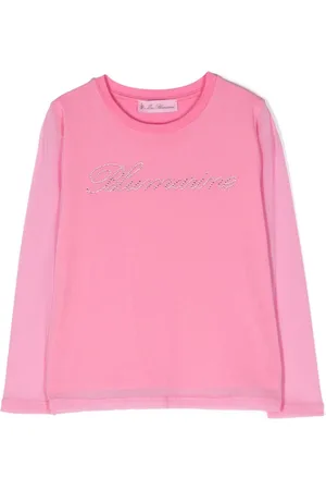 MISS BLUMARINE Crystal-embellished logo jumper