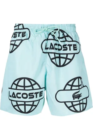 Lacoste Globe-print swim shorts