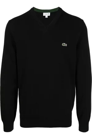 Lacoste Logo-embroidered fine-ribbed jumper