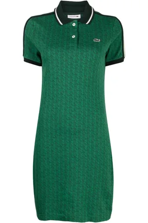Lacoste Monogram-jacquard stretch-cotton polo dress