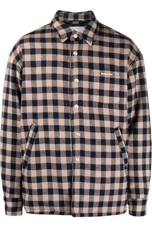 Bluemarble Checkerboard-print logo-plaque shirt jacket