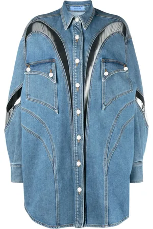 MUGLER Panelled denim shirt