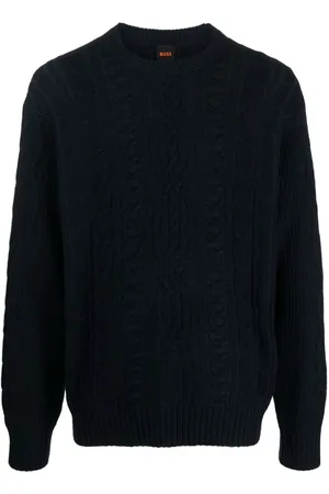 HUGO BOSS Crew-neck cable-knit jumper