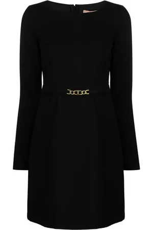 Twin-Set Logo-plaque long-sleeve minidress