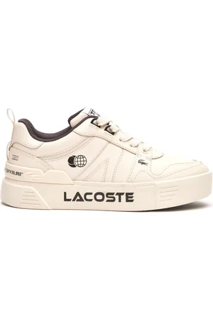 Lacoste Game Advance sneakers in white leather with pink back tab