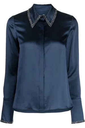 TWP Rhinestone-embellished silk shirt