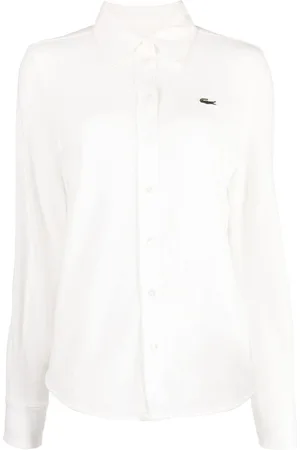 Lacoste Logo-embroidered long-sleeve piqué shirt