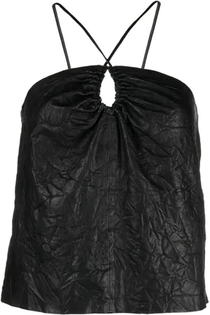 Zadig & Voltaire Cidonie crinkled leather top