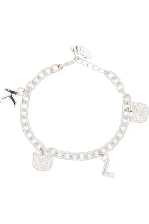 KARL LAGERFELD K/MONOGRAM CHAIN PAVE BRACELET, Silver Women's Bracelet