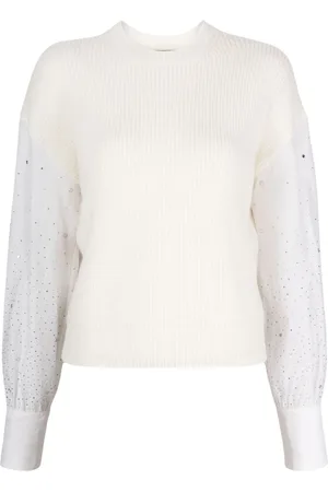 PESERICO SIGN Sheer-sleeve knitted jumper