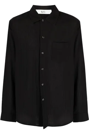 Séfr Leo spread-collar cotton shirt