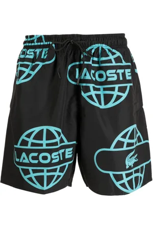Lacoste Globe-print swim shorts