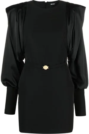 Roberto Cavalli Draped-sleeve belted minidress