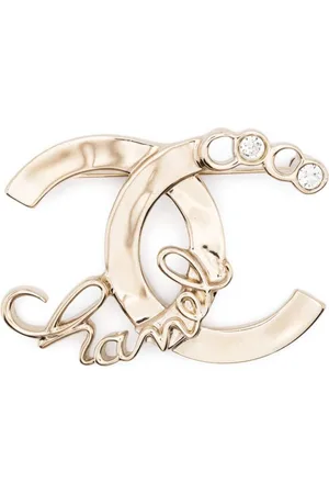 CHANEL 2000s CC crystal-embellished brooch