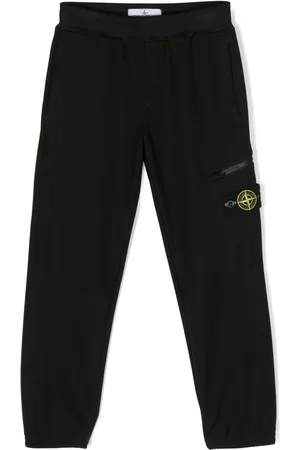 Stone Island Compass-patch cotton track pants