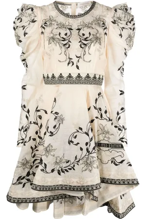 ZIMMERMANN Lyrical embroidered linen-silk minidress