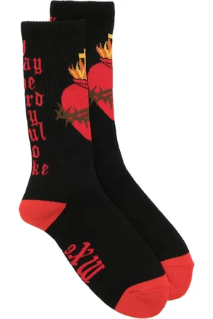 SAINT MXXXXXX Heart-motif cotton-blend socks