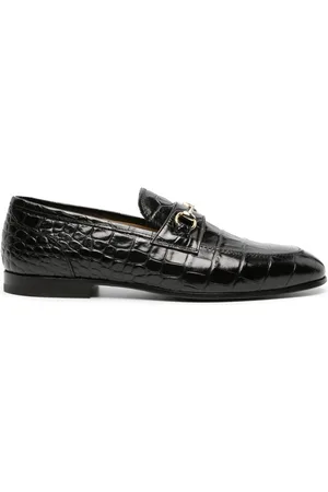 Scarosso Crocodile-effect leather loafers