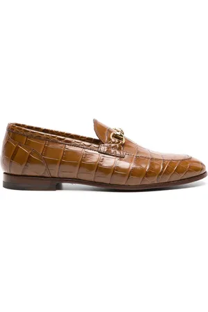 Scarosso Crocodile-effect leather loafers