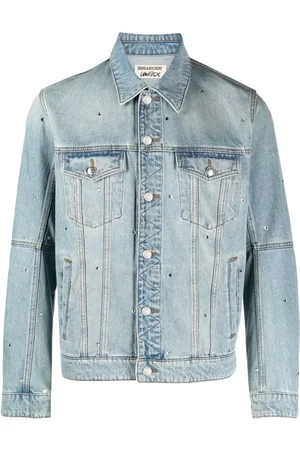 Zadig & Voltaire Kasy spread-collar crystal denim jacket