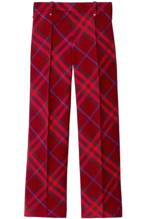 Burberry Checked straight-leg wool trousers
