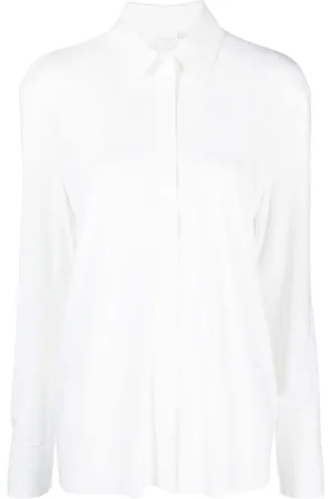 Norma Kamali Pointed-collar slit-sleeves shirt