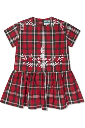 Kenzo Tartan-print cotton dress
