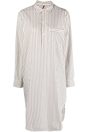 Tekla Striped organic-cotton nightshirt