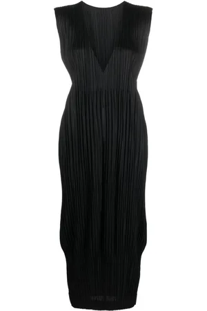 PLEATS PLEASE ISSEY MIYAKE Plissé V-neck midi dress