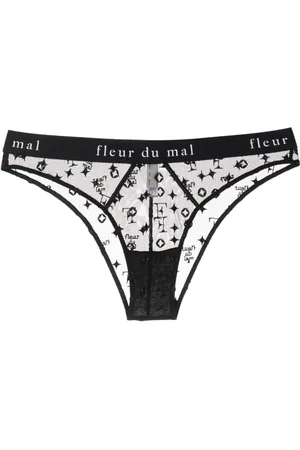 FLEUR DU MAL Monogram-embroidered cheeky briefs