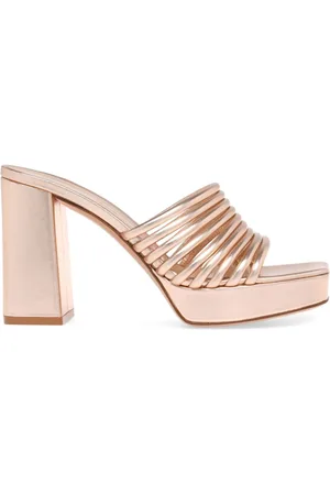 Gianvito Rossi Lena 70mm metallic leather mules