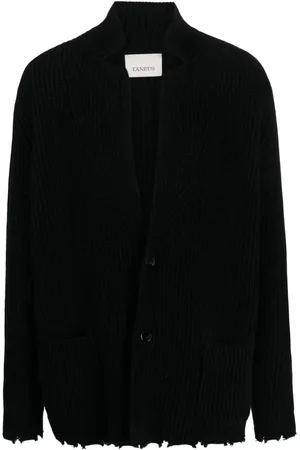 LANEUS Distressed-effect wool cardigan