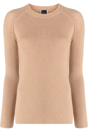 Pinko Logo-plaque ribbed-knit jumper