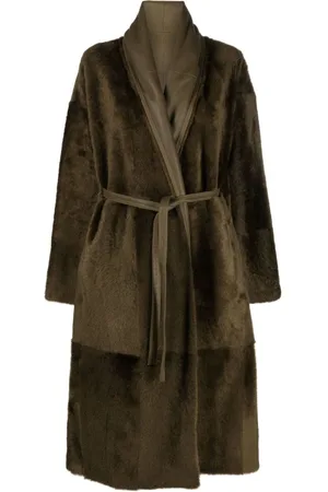 YVES SALOMON Belted leather coat