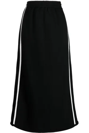 tout a coup Stripe-detail cotton midi skirt