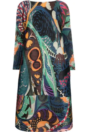 PLEATS PLEASE ISSEY MIYAKE Snowrunner graphic-print midi dress