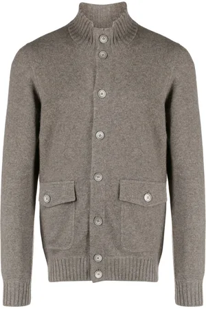 BARBA Roll-neck cashmere cardigan