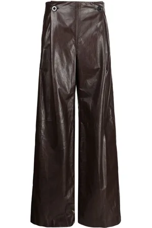 ROSETTA GETTY Wide-leg leather trousers