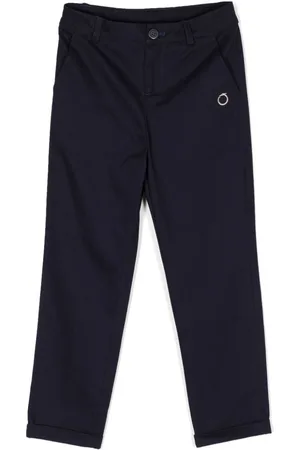 Trussardi Logo-embroidered cotton trousers