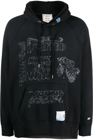 Maison Mihara Yasuhiro Faux-collar slogan-printed hoodie