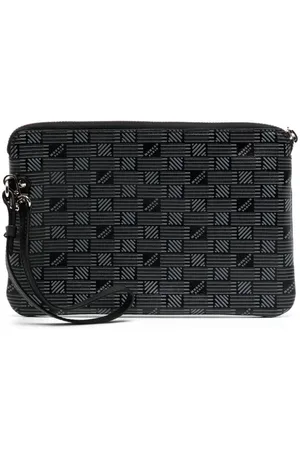 MOREAU Monogram-print leather clutch bag
