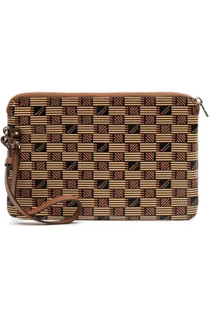 MOREAU Monogram-print leather clutch bag