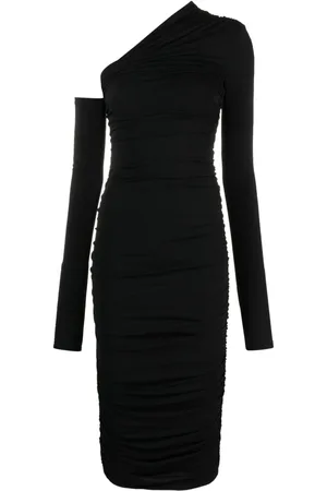 The Andamane Asymmetric one-shoulder midi dress