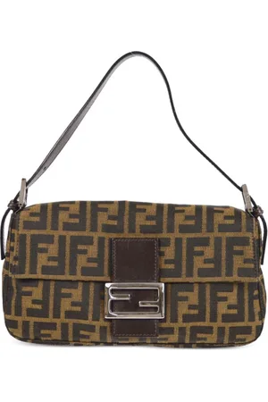 Pre-owned Fendi 1990-2000s Zucca Baguette Shoulder Bag In Brown