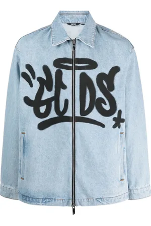 GCDS Graffiti-print cotton denim jacket