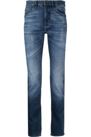 HUGO BOSS Logo-patch straight-leg jeans