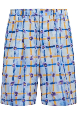 Marni Abstract-print silk Bermuda shorts