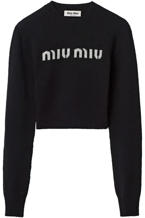 Miu Miu Logo-intarsia cashmere jumper