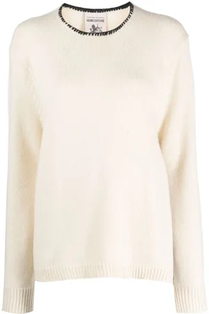 SEMICOUTURE Contrast-stitching knitted jumper